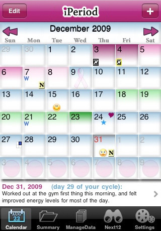 Keep Track of Menstrual Cycles with iPeriod Ultimate App for iPhone