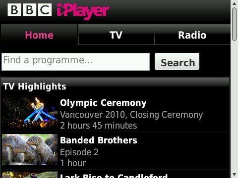 Stay up on broadcasts from the BBC with BBC iPlayer App for BlackBerry