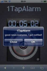 1TapAlarm App for iPhone 