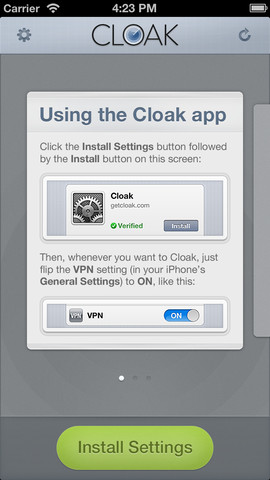 Cloak App for iPhone