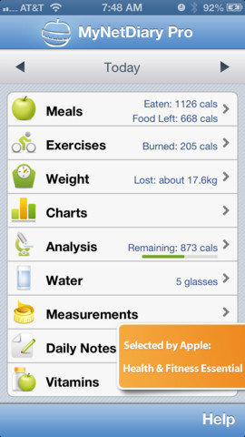 Calorie Counter Pro App For iPhone