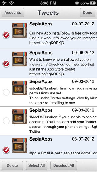 Tweet Cleaner App for iPhone
