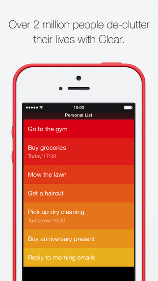 Clear Tasks Reminders ToDo Lists for iPhone App
