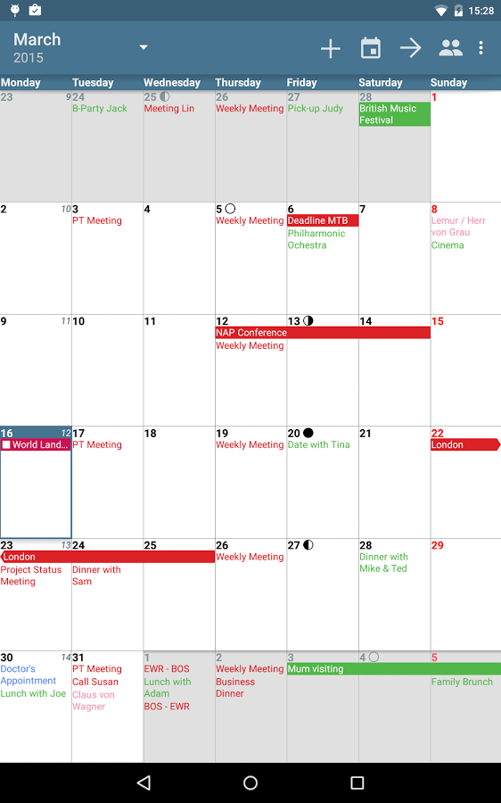 aCalendar+ Calendar Tasks Android App Review