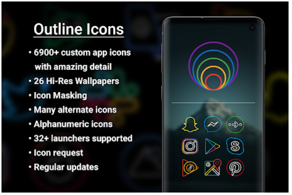 Outline Icons Icon Pack Android App Review