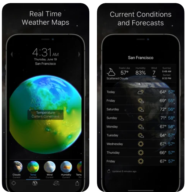 Living Earth Clock Weather iPhone App Review
