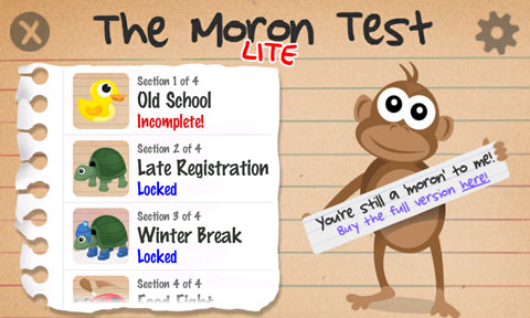 The Moron Test game App for Android