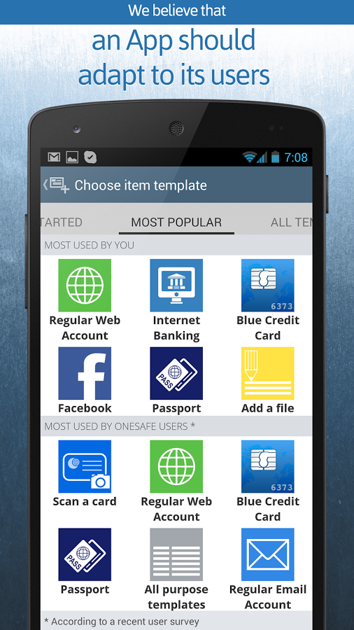 oneSafe Password Manager App for Android