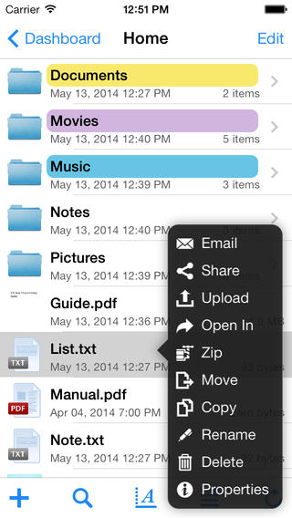 iFiles App for iPhone