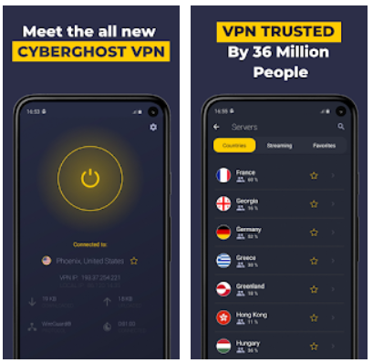 CyberGhost VPN WiFi Protection Android App Review