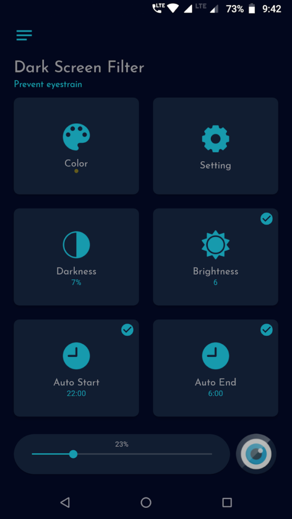 Dark screen filter Android App Review 